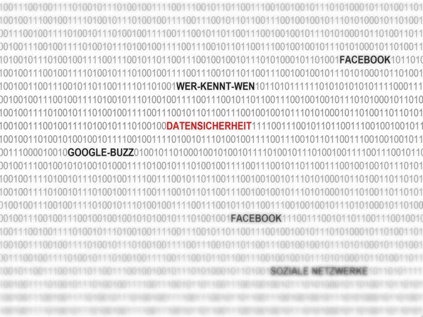 Data Security Social Networks Internet Google Buzz Facebook Wer Kennt — Stock Photo, Image
