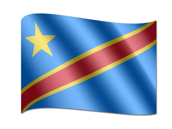 Bandeira nacional de República Democrática do Congo — Fotografia de Stock