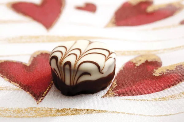 Csokoládé Szív Terítő — Stock Fotó