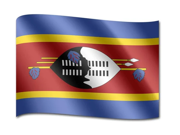 Nationale vlag van Swasiland — Stockfoto