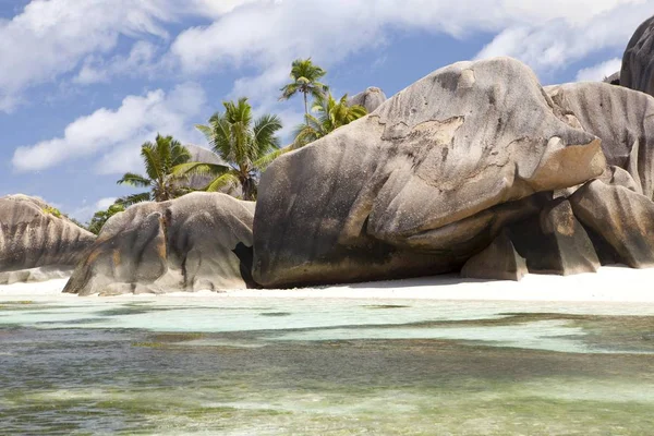 Granito Rochas Digue Ilha Seychelles África Oceano Índico África — Fotografia de Stock