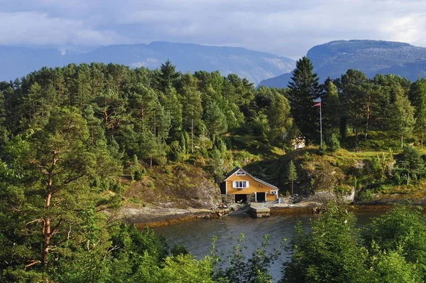 Cabina Del Fiordo Telemark Norvegia Scandinavia Europa — Foto Stock