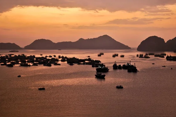Haven Van Cat Halong Bay Vietnam Zuidoost Azië Azië — Stockfoto