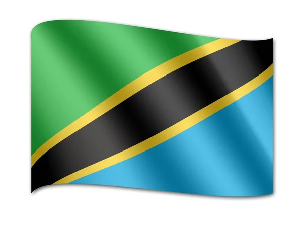 National Flag of Tanzania — Stock Photo, Image