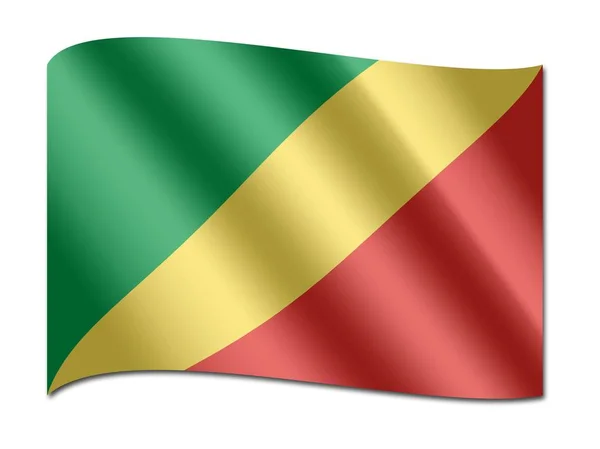Государственный флаг Республики Конго — стоковое фото