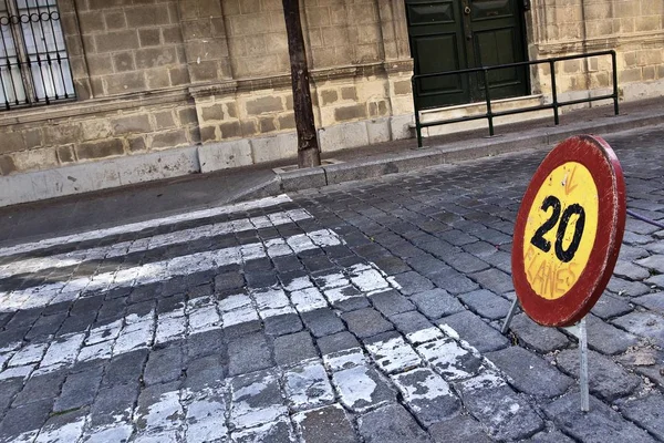 Dopravní Značka Přechodu Pro Chodce Španělsku Evropa — Stock fotografie