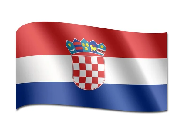 Nationale vlag van Kroatië — Stockfoto