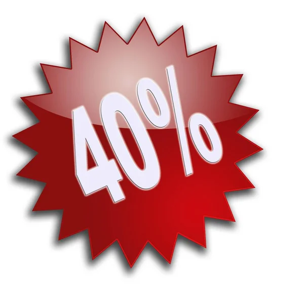 Rotes Prozent Symbol Und Verkauf — Stockfoto