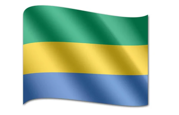 Gabonská národní vlajka — Stock fotografie