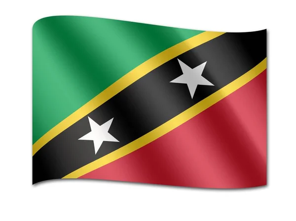 Bandiera nazionale di St. Kitts und Nevis — Foto Stock