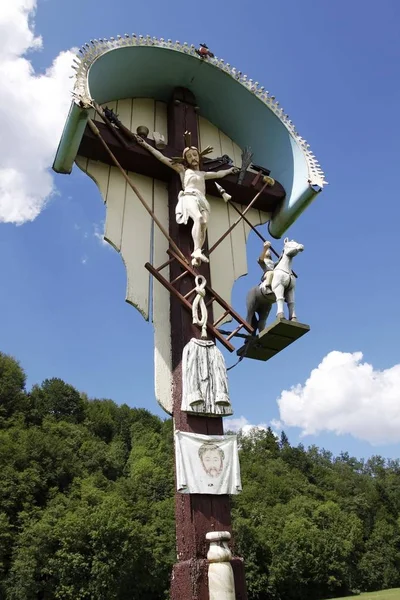 Wayside Cross Elzach Black Forest Baden Wuerttemberg Germany Europe — Stock Photo, Image