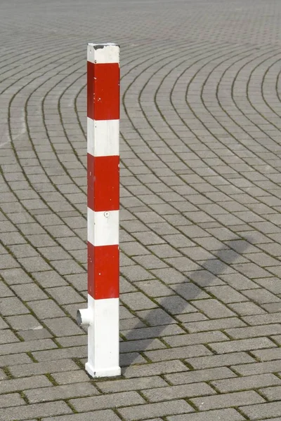 Red White Post Barrier — Stock Photo, Image
