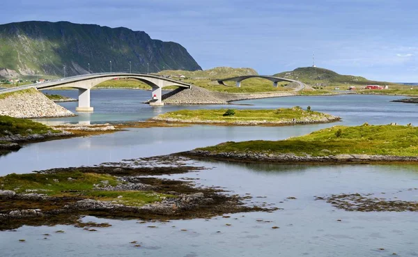 Γέφυρα Στην Σκανδιναβία Νησί Κόσμο Νορβηγία Ευρώπη — Φωτογραφία Αρχείου