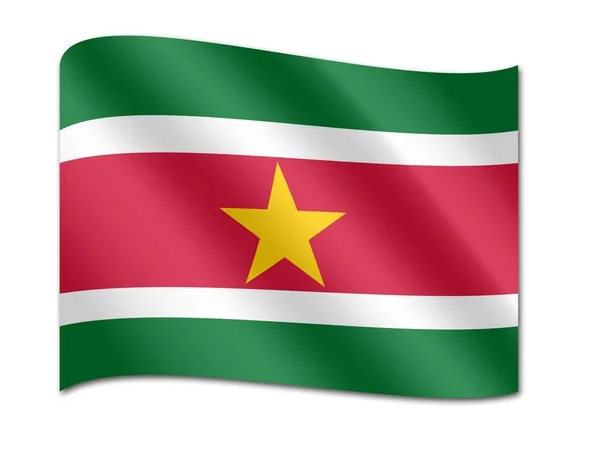 National Flag of Suriname — Stock Photo, Image