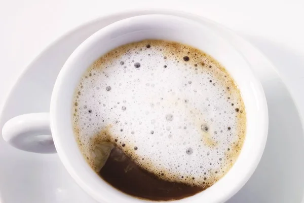 Milchschaum Auf Kaffeetrinken — Stockfoto