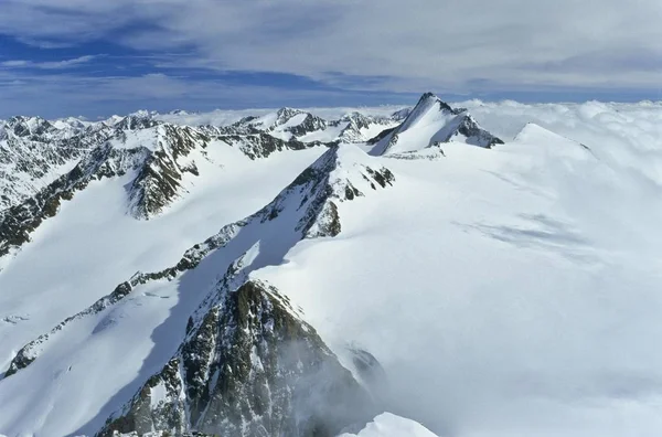 Vista Cume Monte Similares Alpes Oetztais Tirol Áustria Europa — Fotografia de Stock
