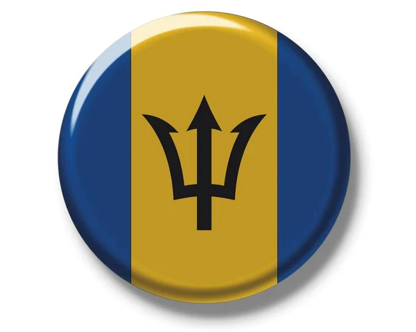 Button badge with flag of Barbados — Stock Photo, Image