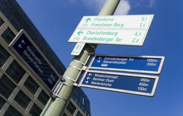 Sign Post Berlin Mitte Central Berlin Germany Europe — Stock Photo, Image