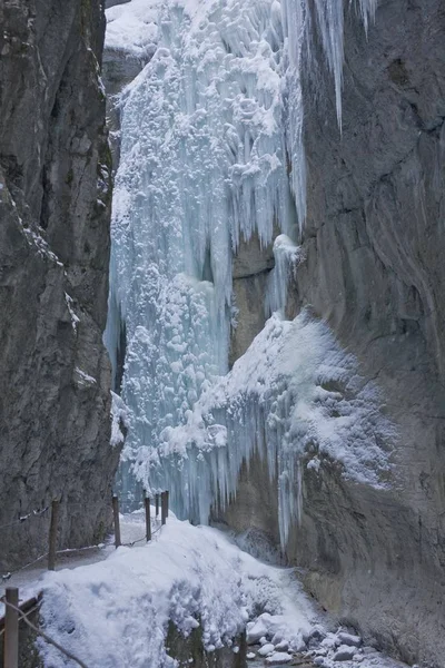 Buz Sarkıtları Partnachklamm Gorge Garmisch Partenkirchen Almanya Avrupa Nın — Stok fotoğraf