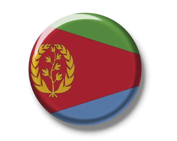 Insignia botón con bandera de Eritrea — Foto de Stock