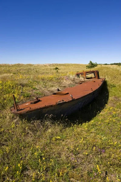 Old Shipwreck Boat Field Northeast Europe Europe — Stock Photo, Image