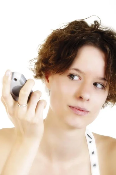 Mujer Joven Con Teléfono Móvil —  Fotos de Stock