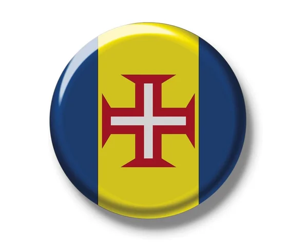 Knop badge met vlag van Madeira — Stockfoto