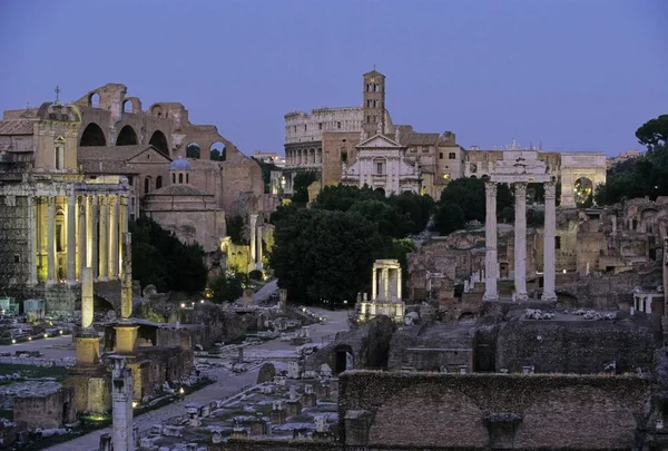 Vänster Till Höger Tempel Antoninus Och Faustina Basilica Maxentius Och — Stockfoto