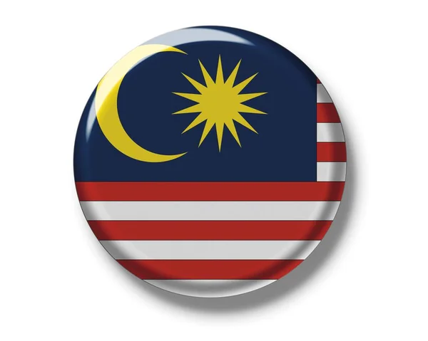 Pulsante distintivo con la bandiera di Malaysia — Foto Stock