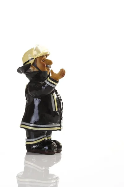 Figura Bombero Decorativo Aislado Blanco Estudio —  Fotos de Stock