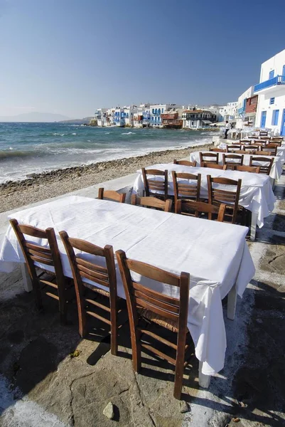 Tables Dans Restaurant Sur Front Mer Situé Face Little Venice — Photo