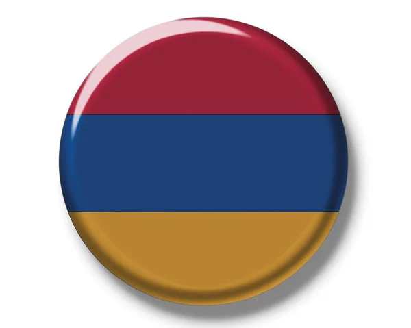 Emblema de botão com a bandeira de Arménia — Fotografia de Stock