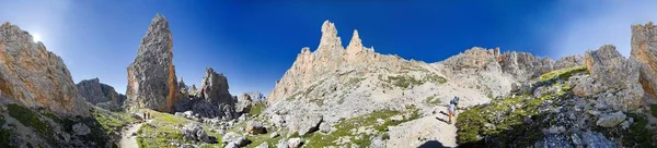 360 Panorámás Kilátással Col Cir Puez Geisler Nemzeti Park Slva — Stock Fotó