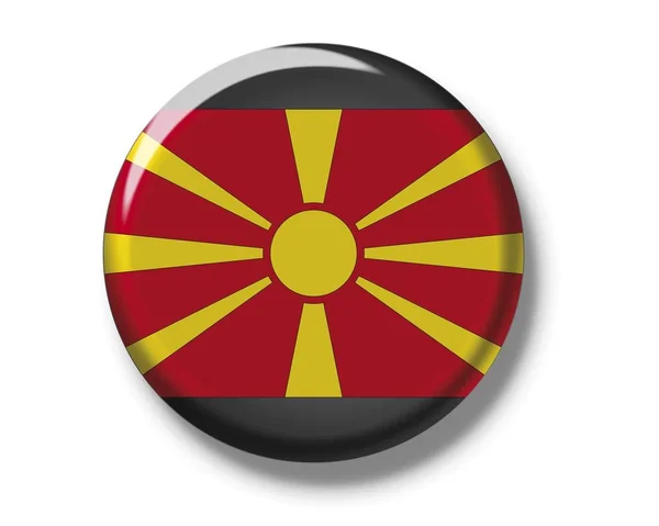 Distintivo de botão com bandeira de Macedônia — Fotografia de Stock