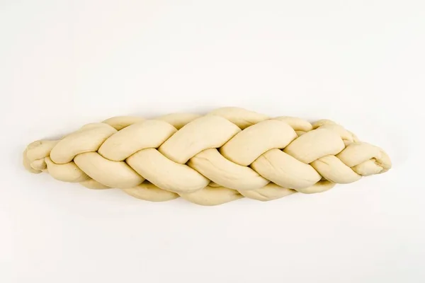 Braided Bread Plaited Loaf Unbaked — Stock Photo, Image