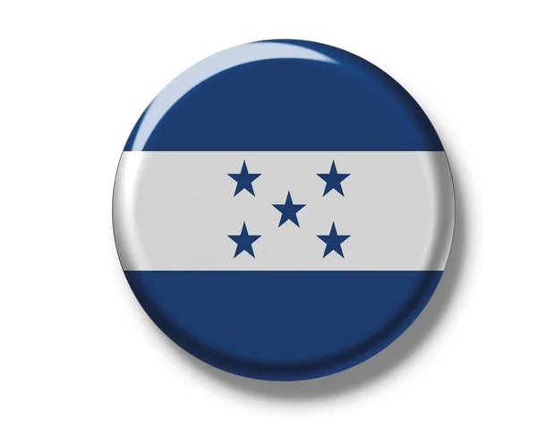 Emblema de botão com bandeira de Honduras — Fotografia de Stock
