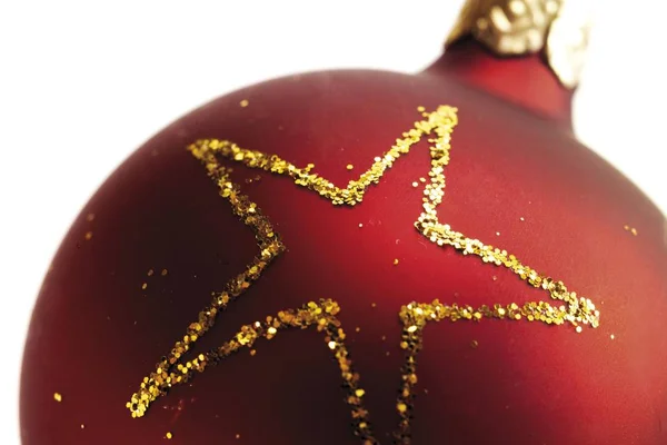 Červený dekorativní hračka pro vánoční stromeček — Stock fotografie