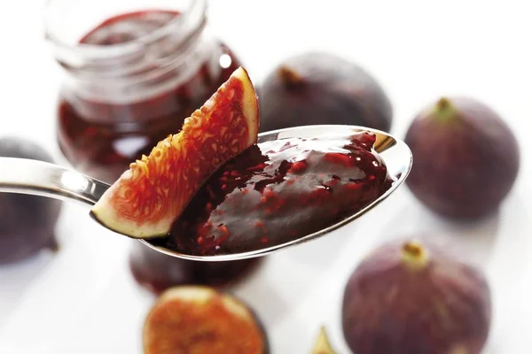 Fig Jam Fresh Figs Ficus Carica — Stock Photo, Image