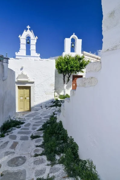 Igreja Centro Histórico Naoussa Paros Cyclades Grécia Europa — Fotografia de Stock