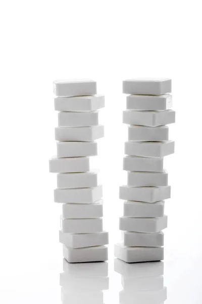 Cubes Dextrose Empilés Sur Fond Blanc — Photo
