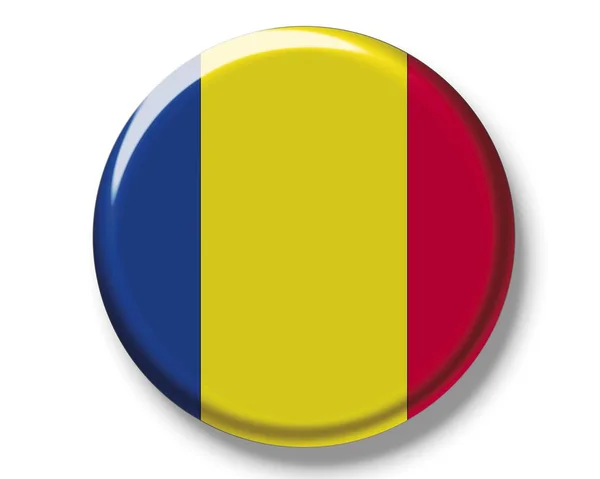 Distintivo de botão com bandeira de Andorra — Fotografia de Stock