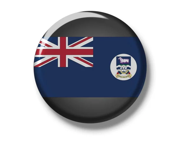 Insignia de botón con bandera de Islas Malvinas — Foto de Stock