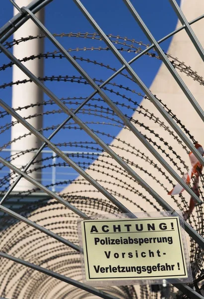 Sign Backside Federal Chancellery Berlin Mitte Germany Europe — Stock Photo, Image