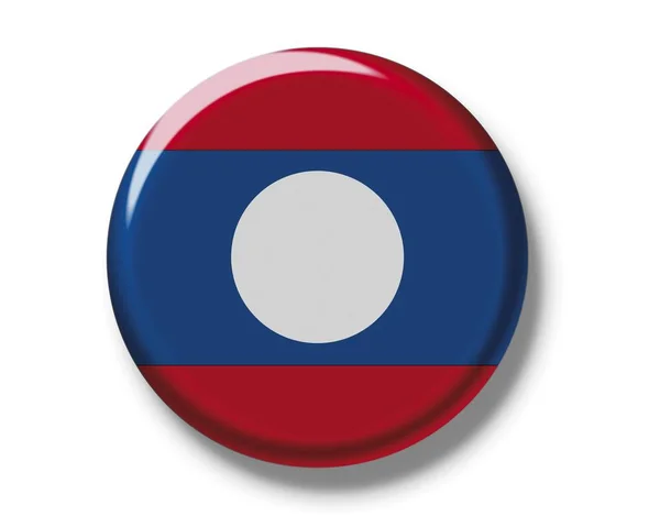 Knopfabzeichen mit laotischer Flagge — Stockfoto