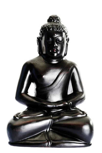 Standbeeld Van Boeddha Witte Achtergrond — Stockfoto