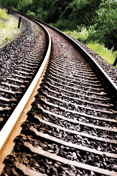 Train Tracks Road Railroad Concept — Stock Photo, Image