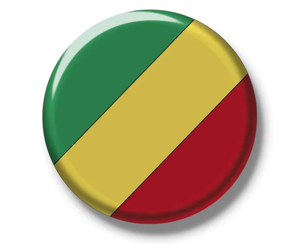 Значок с флагом Конго — стоковое фото