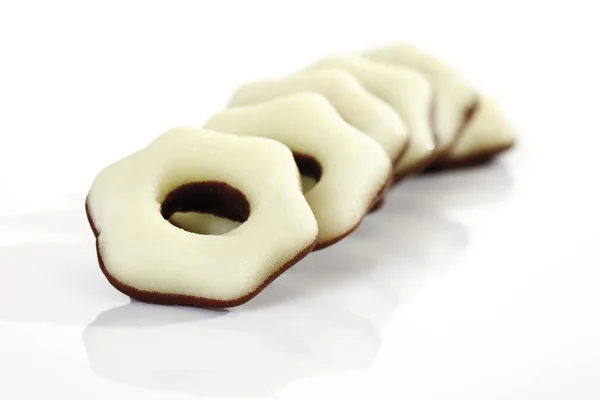 White fudge wreath cookies — Stock Photo, Image