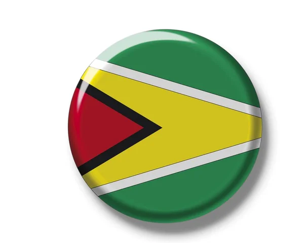 Button badge con bandiera della Guyana — Foto Stock