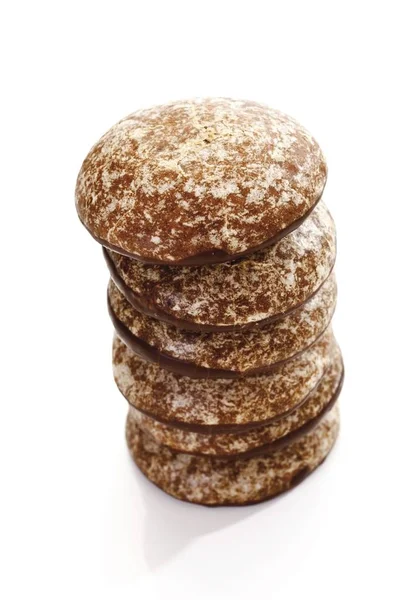 Στρογγυλή Μελόψωμο Cookies Που Απομονώνονται Λευκό Στο Studio — Φωτογραφία Αρχείου